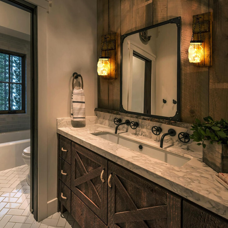Rustic bathroom wall sconces shop
